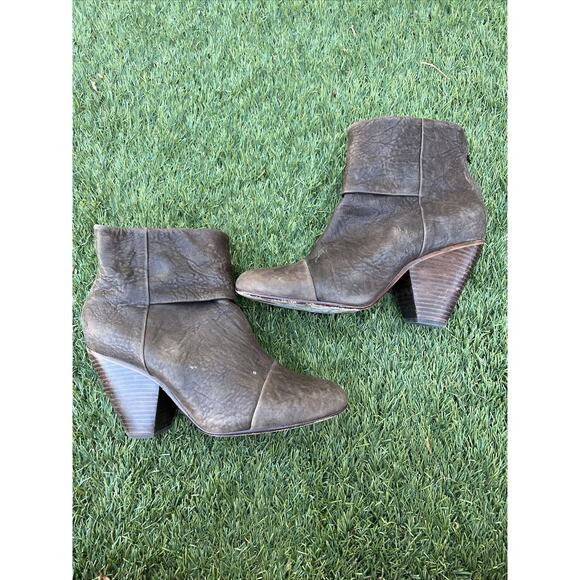 Rag & Bone Newbury Classic Brown Leather Ankle Boots Women's Booties Sz 41 US 11 - Picture 2 of 9
